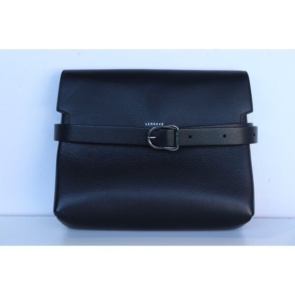 Senreve Women's Large Soft Black Cavalla Satchel Piccola Leather Clutch $1100 - Picture 11 of 13